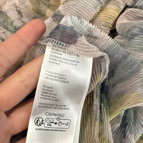 Anthropologie Womens Floral Print Pleated Long Sleeve Blouse Top Large - Picture 5 of 9